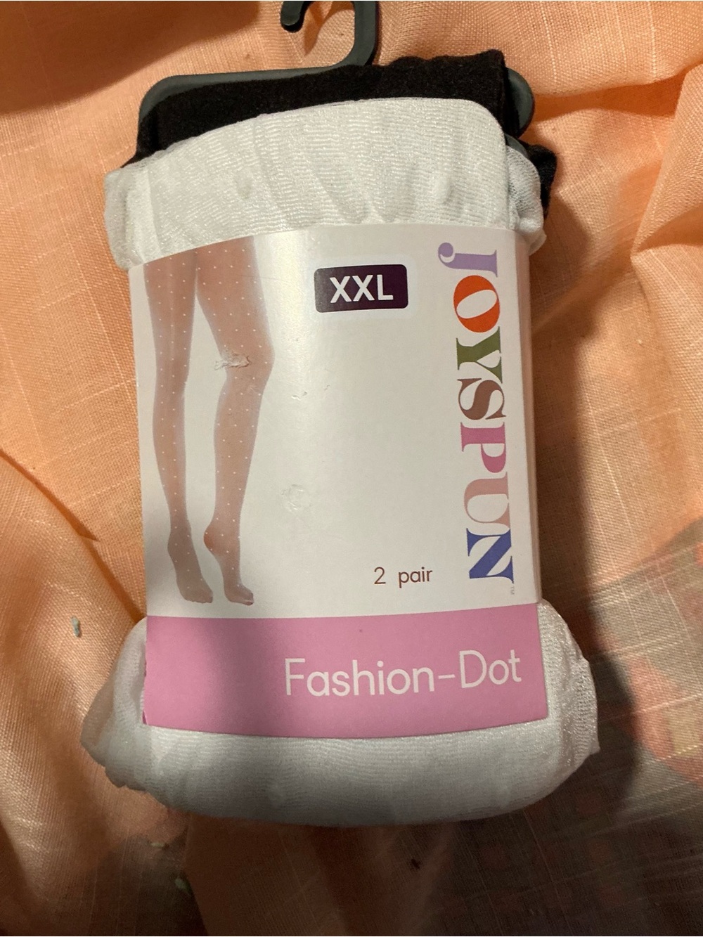 JOYSPUN Fashion-Dot Women's Tights - White & Black, XXL
